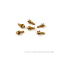 Gold plated precision sems screws with spring washers